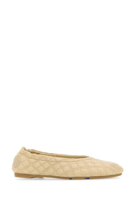 BURBERRY Cream Leather Sadler Ballerinas for Women