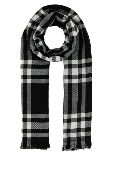 BURBERRY Elegant Embroidered Wool Blend Scarf - 200 cm x 66 cm