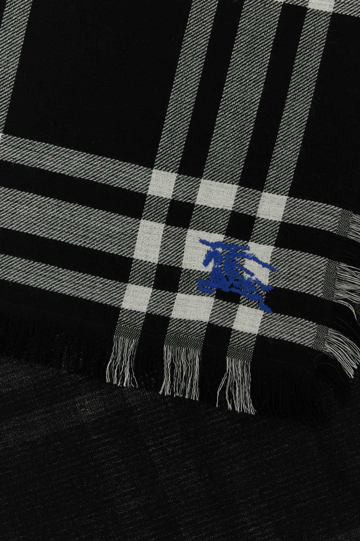 BURBERRY Elegant Embroidered Wool Blend Scarf - 200 cm x 66 cm