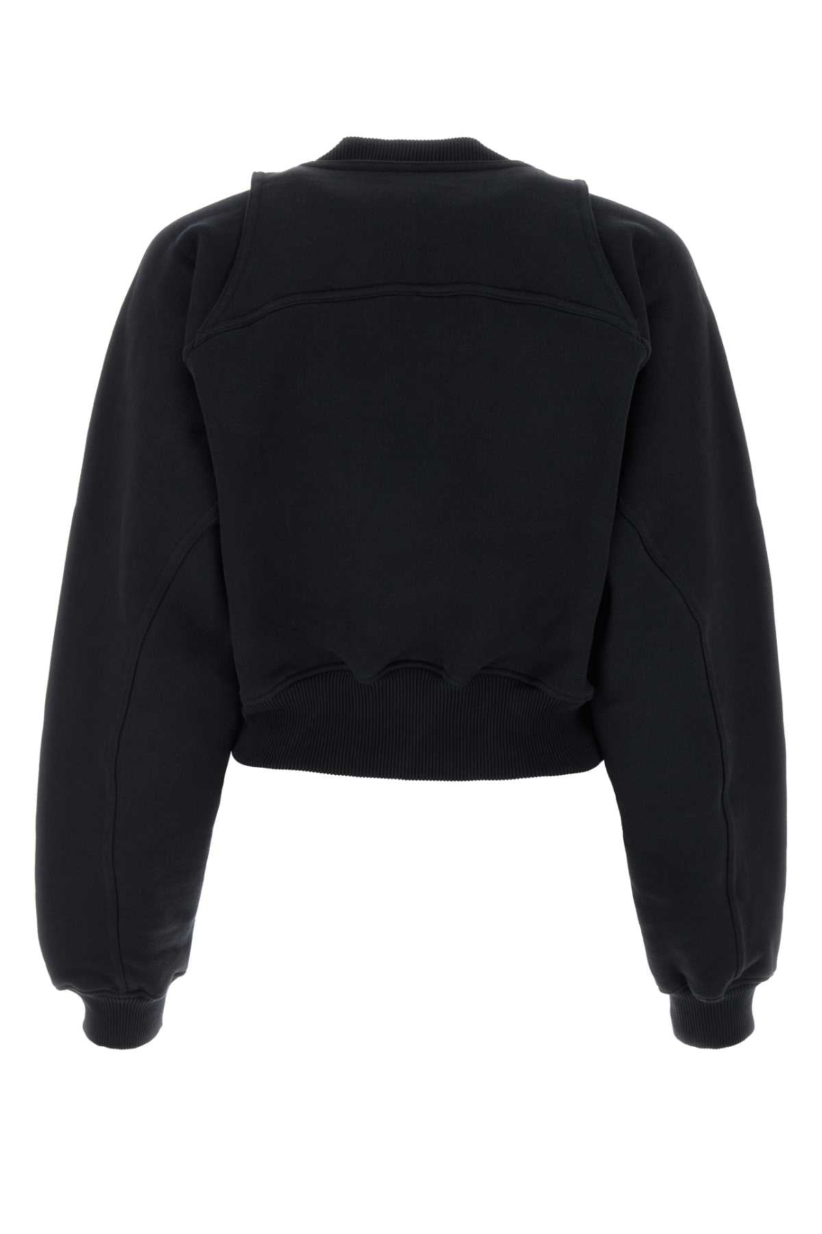 OFF WHITE Cozy Black Cotton Sweatshirt for Women