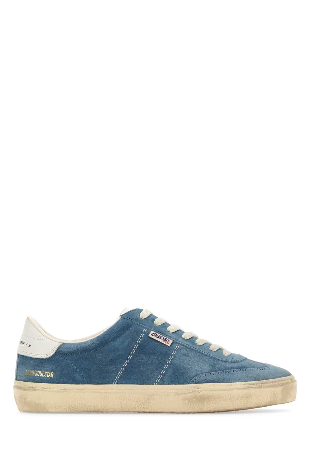 GOLDEN GOOSE DELUXE BRAND Light Blue Suede Soul Star Sneakers for Men