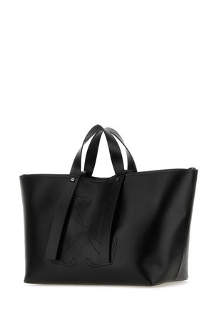 OFF WHITE Medium Day Off Shopping Handbag - Black Leather