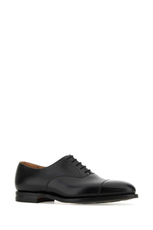 CROCKETT&JONES Classic Black Leather Lace-Up Shoes for Men