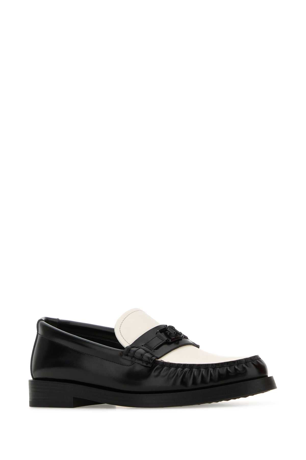 JIMMY CHOO Two-Tone Leather Addie Loafers