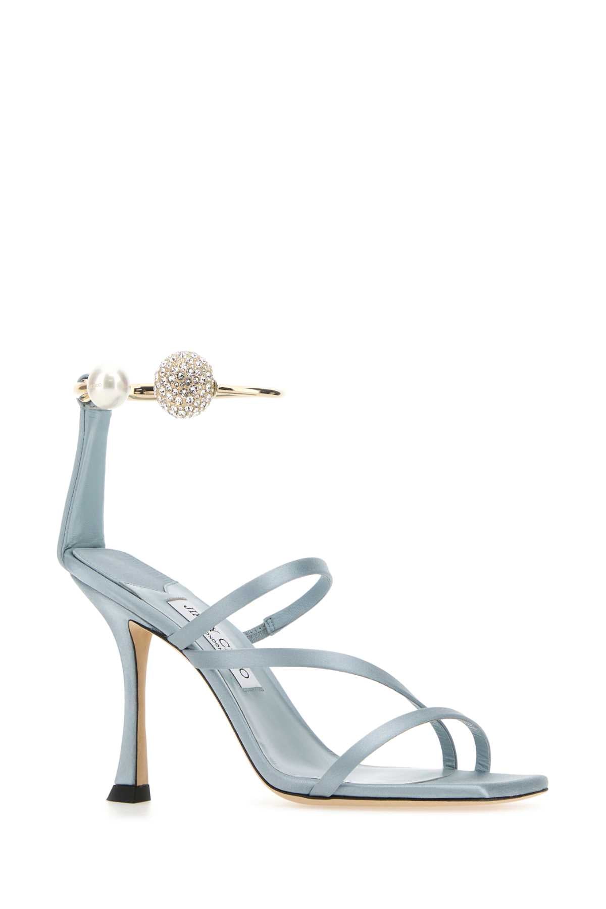 JIMMY CHOO Stunning Satin Mini Heeled Sandals - 9 cm