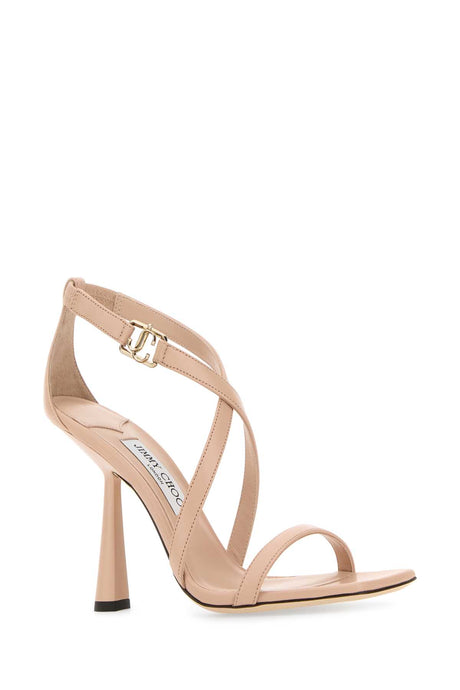 JIMMY CHOO Elegant Leather Jessica Sandals with 10 cm Heel