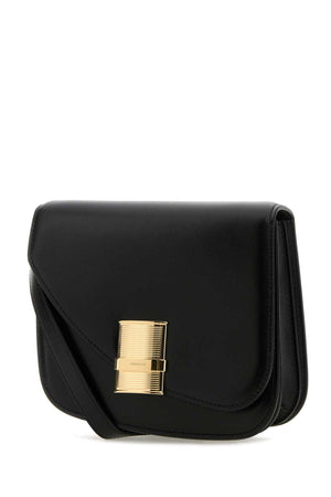 SALVATORE FERRAGAMO Mini Black Leather Crossbody Handbag