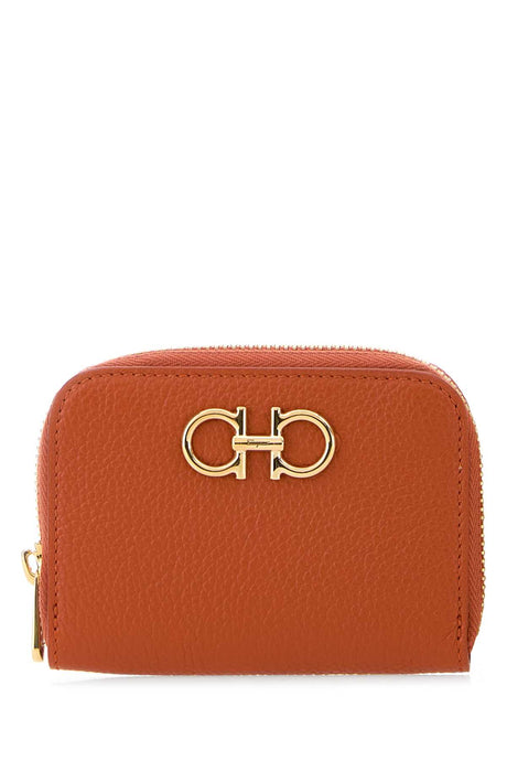 SALVATORE FERRAGAMO Mini Orange Leather Wallet