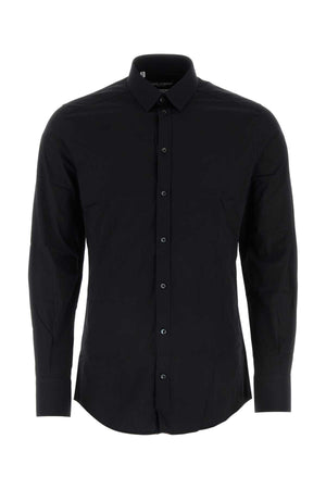 DOLCE & GABBANA Black Stretch Poplin Shirt Size Option Available