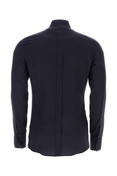 DOLCE & GABBANA Elegant Crepe Shirt for Men - Classic Midnight Blue