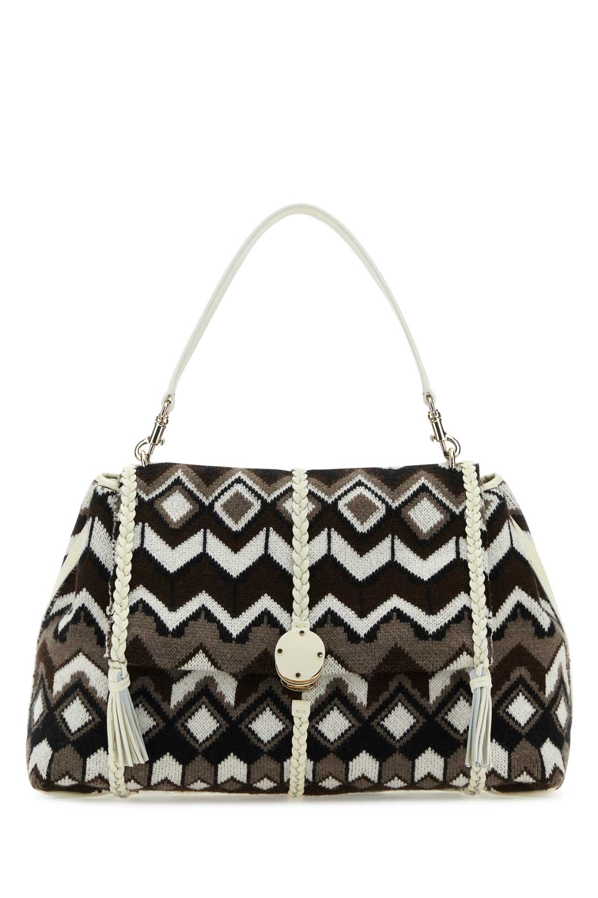 CHLOE Embroidered Wool Large Penelope Shoulder Handbag - 45 cm