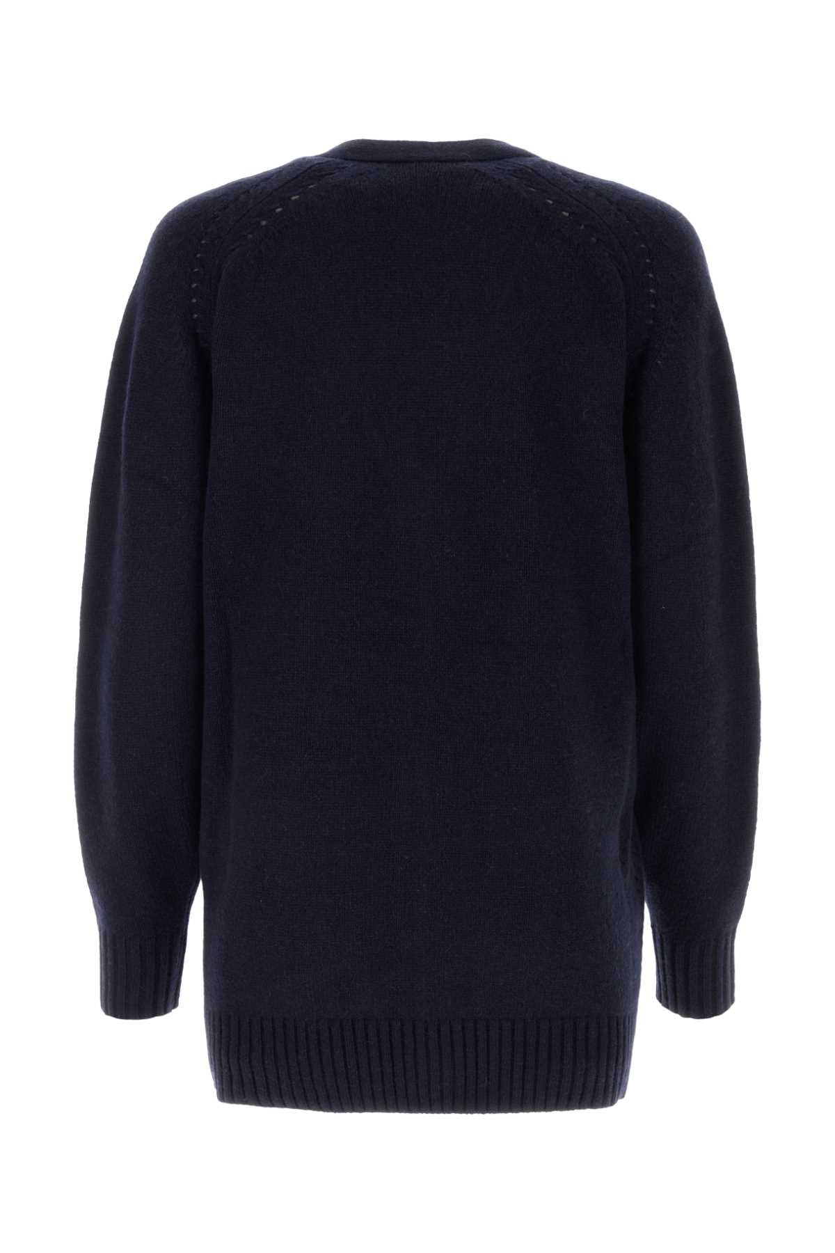 CHLOE Sophisticated Navy Blue Cashmere Blend Cardigan