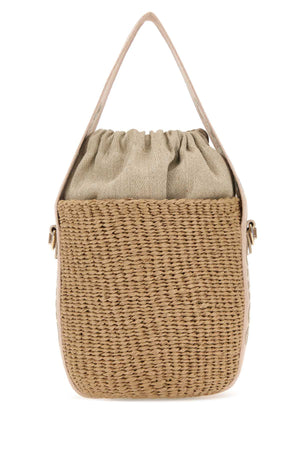 CHLOE Mini Beige Raffia Bucket Handbag