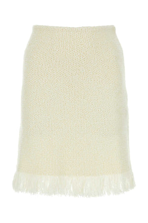 CHLOE Ivory Stretch Wool Blend Mini Skirt