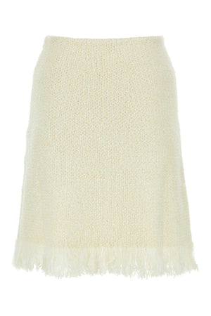 CHLOE Ivory Stretch Wool Blend Mini Skirt