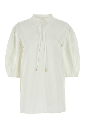 CHLOE Elegant White Poplin Blouse for Women