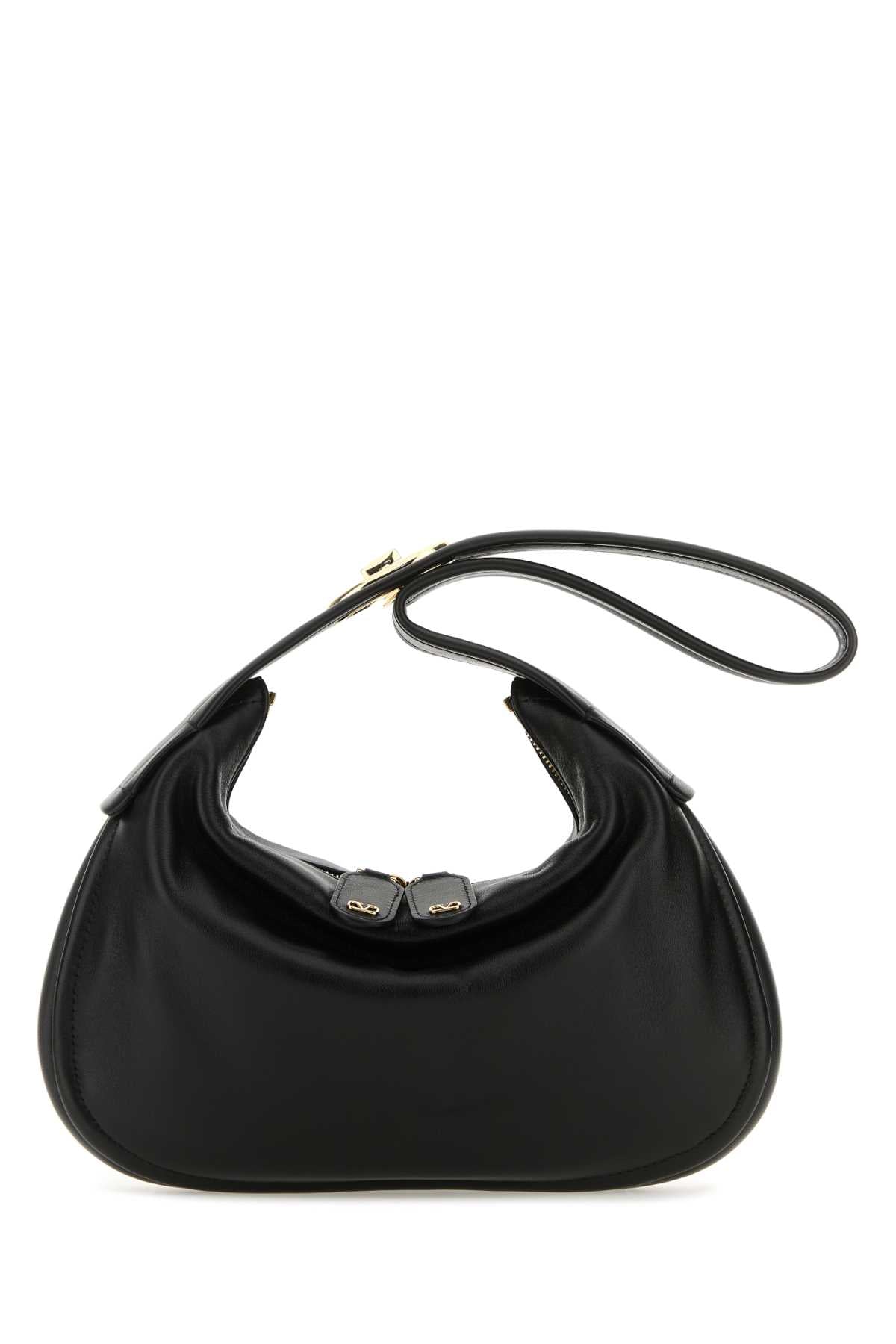 VALENTINO GARAVANI Mini Black Leather Go-Hobo Handbag