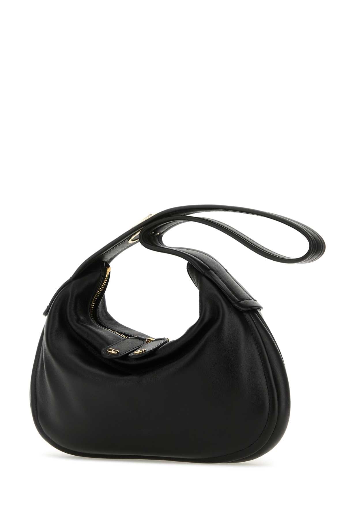 VALENTINO GARAVANI Mini Black Leather Go-Hobo Handbag