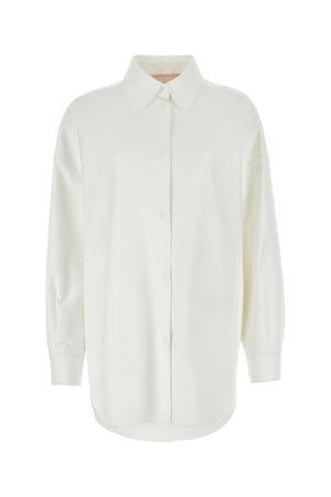 VALENTINO GARAVANI Oversized White Cotton Blend Shirt for Women