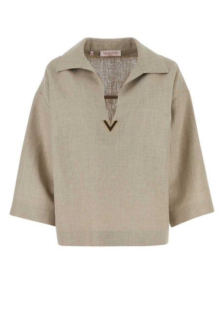 VALENTINO GARAVANI Linen Blouse for Women - Cappuccino