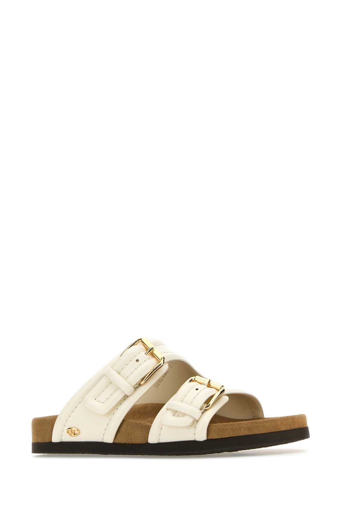 VALENTINO GARAVANI Ivory Leather Fussfriend Mini Slippers for Women