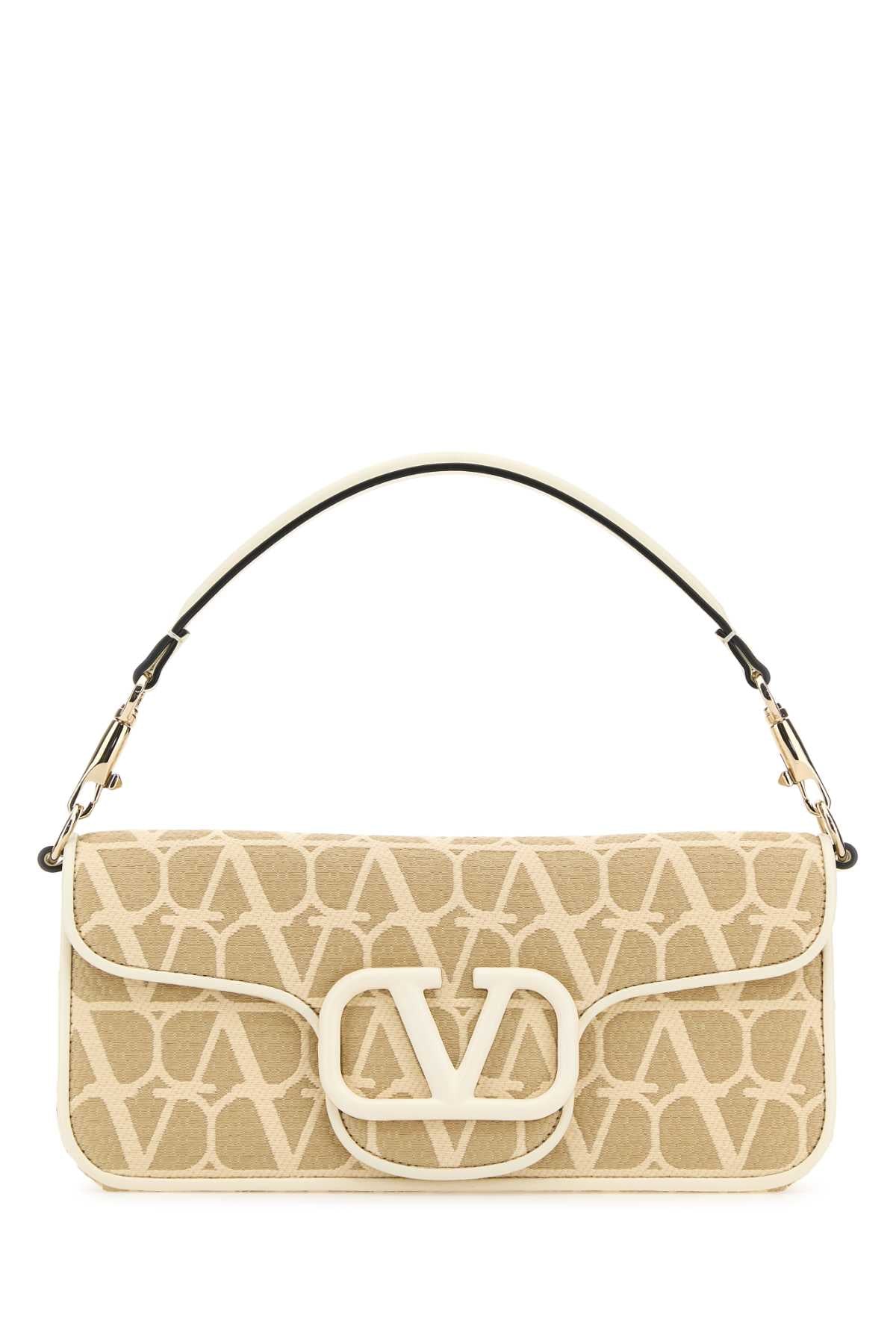 VALENTINO GARAVANI Mini Toile Iconographe and Leather Handbag