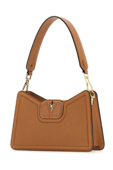 VALENTINO GARAVANI Mini Camel Leather VLogo Shoulder Handbag