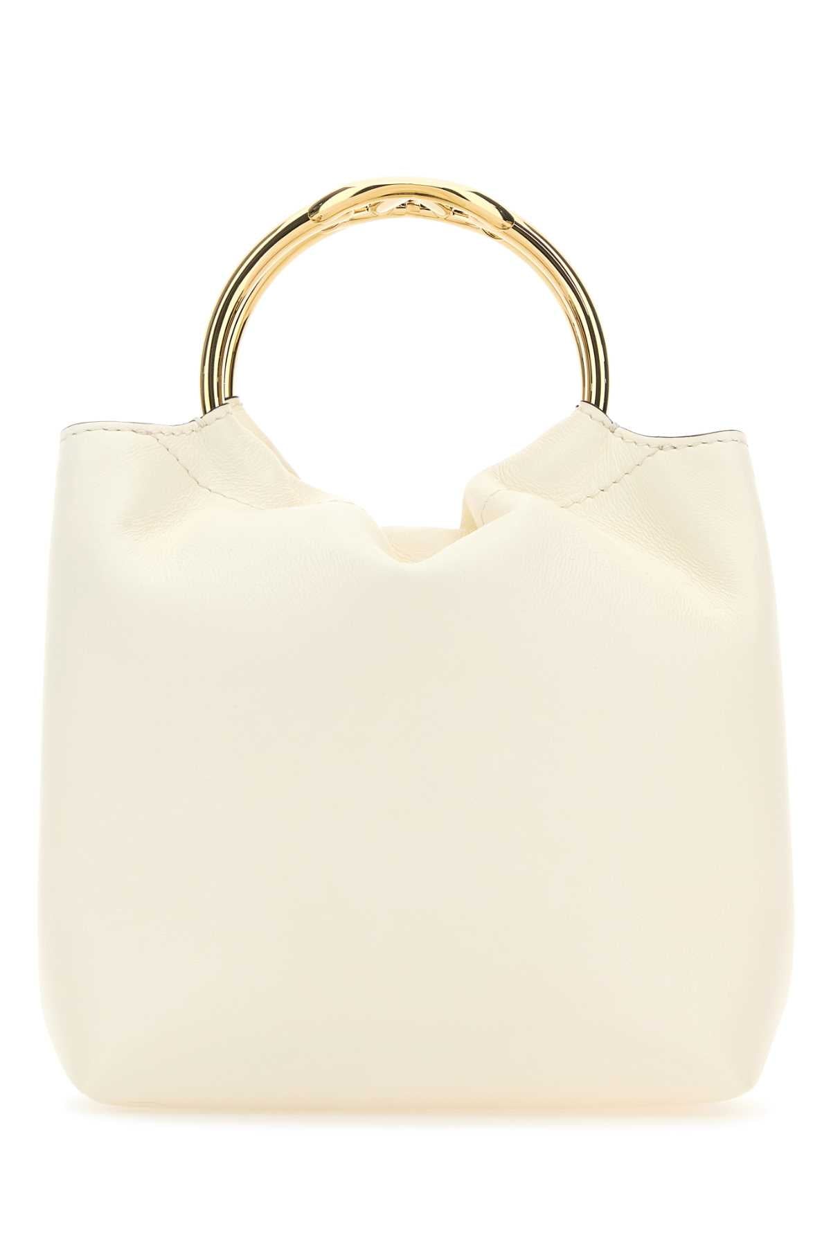 VALENTINO GARAVANI Ivory Leather Mini Bucket Handbag