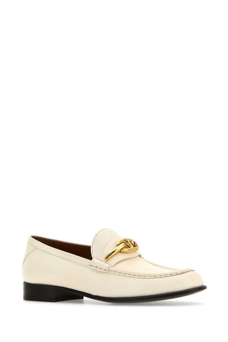 VALENTINO GARAVANI Ivory Leather VLogo The Bold Edition Loafers - Women's