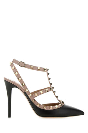 VALENTINO GARAVANI Two-tone Leather Rockstud Pumps - 10 cm Heels