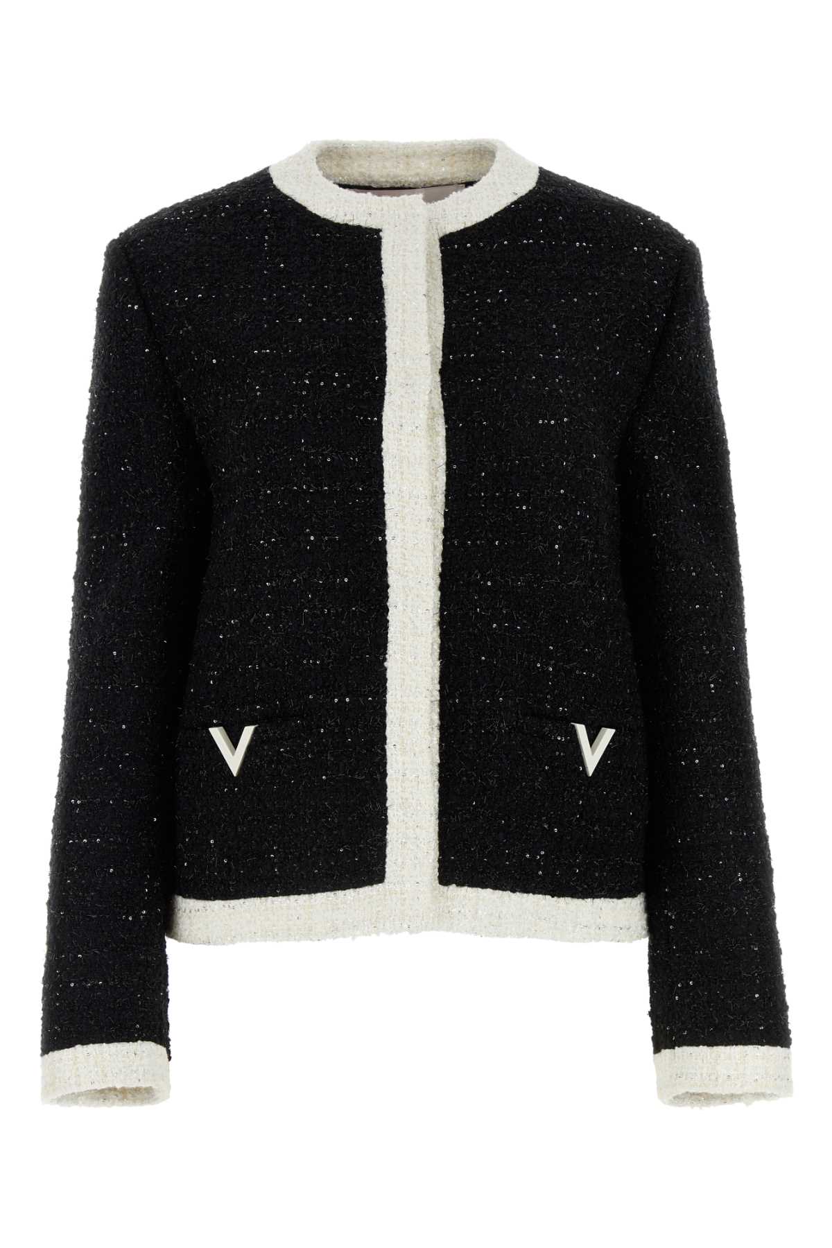 VALENTINO GARAVANI Chic Black Tweed Blazer for Women