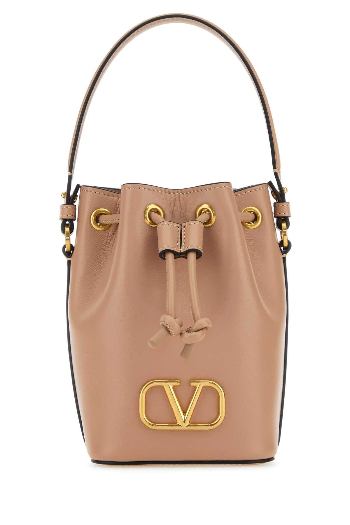 VALENTINO GARAVANI Mini Nappa Leather VLogo Signature Bucket Handbag