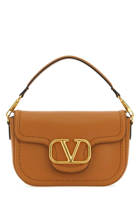 VALENTINO GARAVANI Camel Leather Alltime Mini Shoulder Handbag