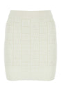 BALMAIN Chic Ivory Viscose Blend Mini Skirt for Women