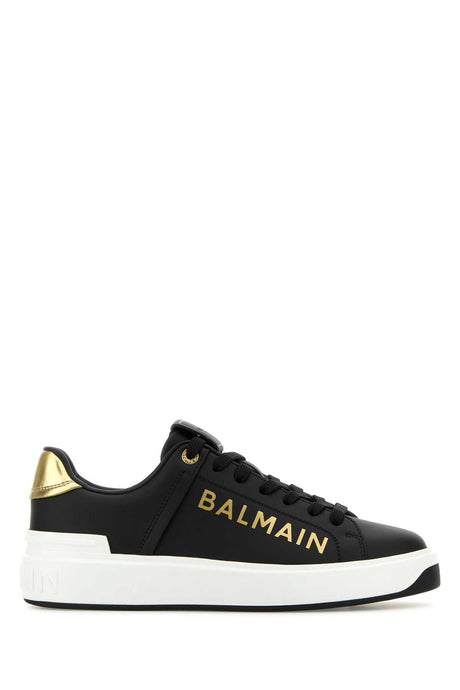 BALMAIN Chic Black Leather Sneakers