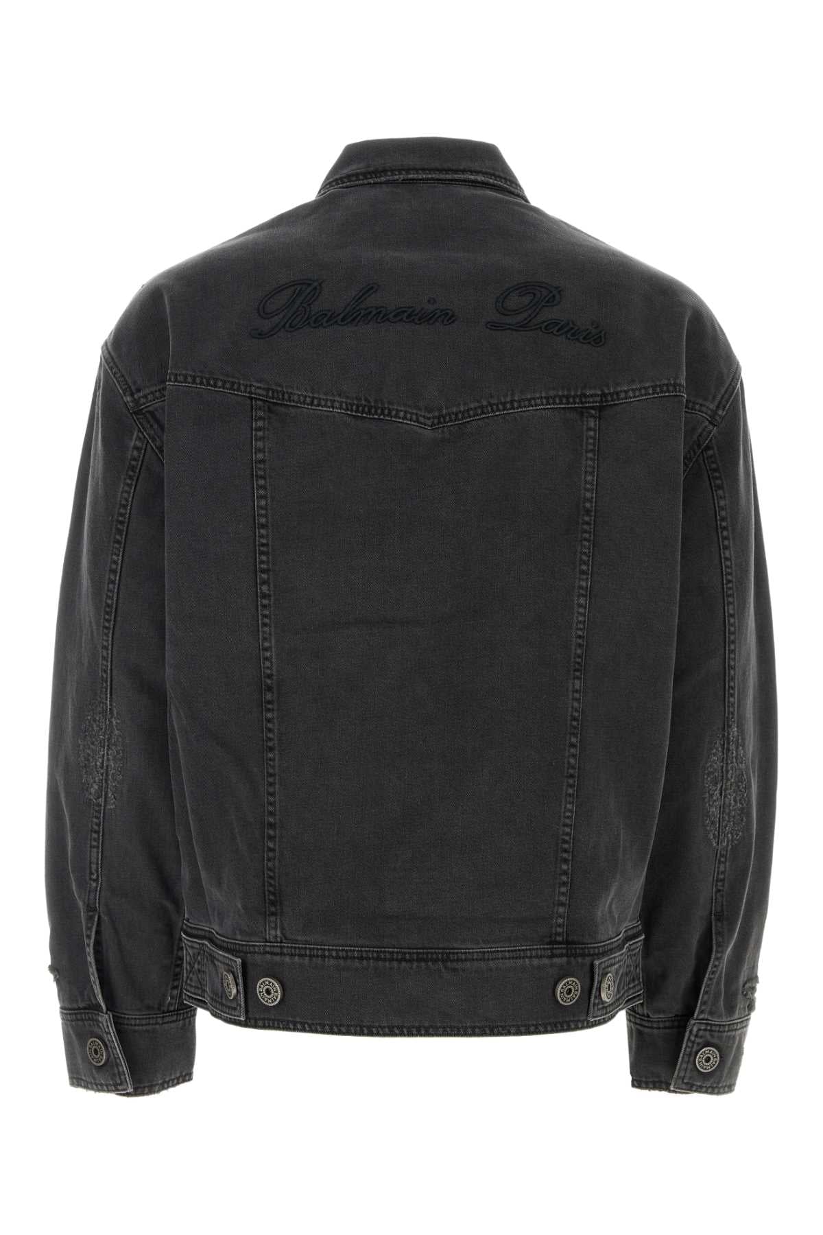 BALMAIN Men's Classic Black Denim Jacket