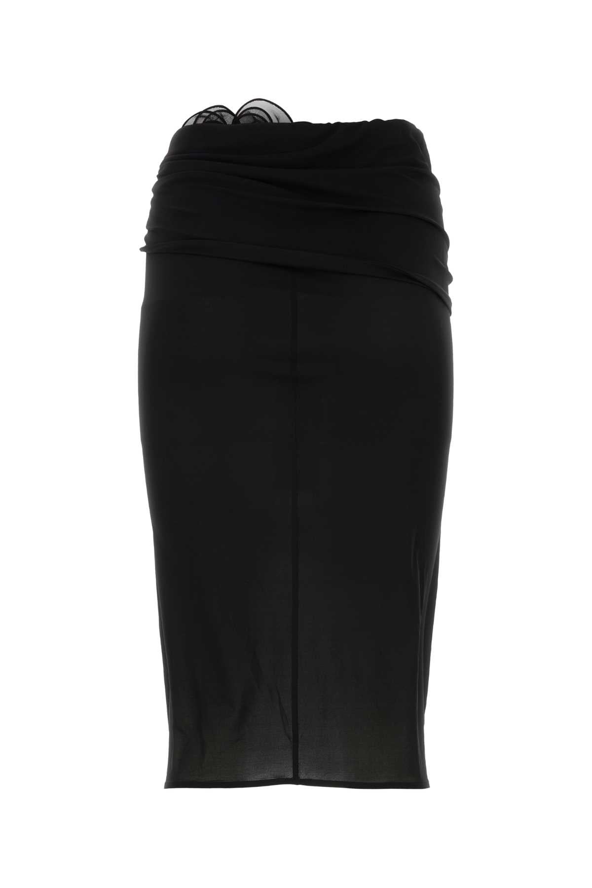 MAGDA BUTRYM Elegant Black Silk Mini Skirt