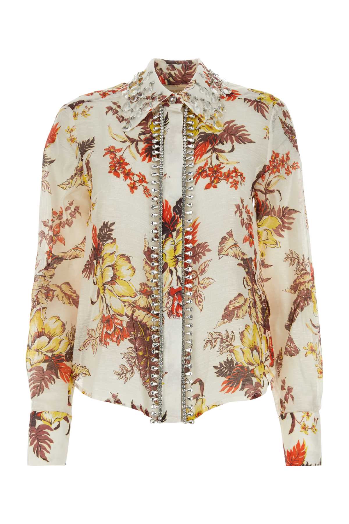 ZIMMERMANN Tropical Matchmaker Printed Linen Blend Shirt - 24S