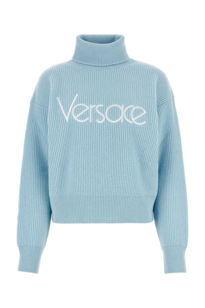 VERSACE Light Blue Wool Sweater for Women