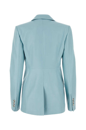 VERSACE Sophisticated Light Blue Leather Blazer for Women