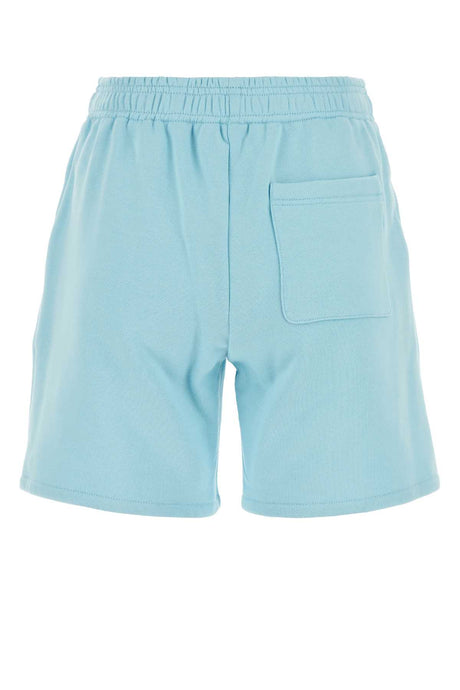 VERSACE Light Blue Cotton Mini Shorts for Women