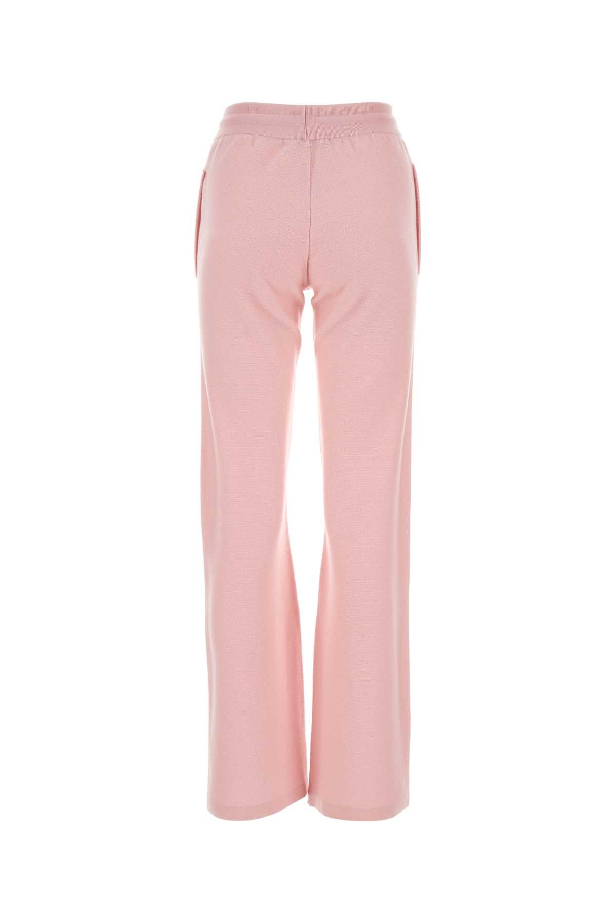 VERSACE Flared Leg Pant in Pink Wool Blend for Women