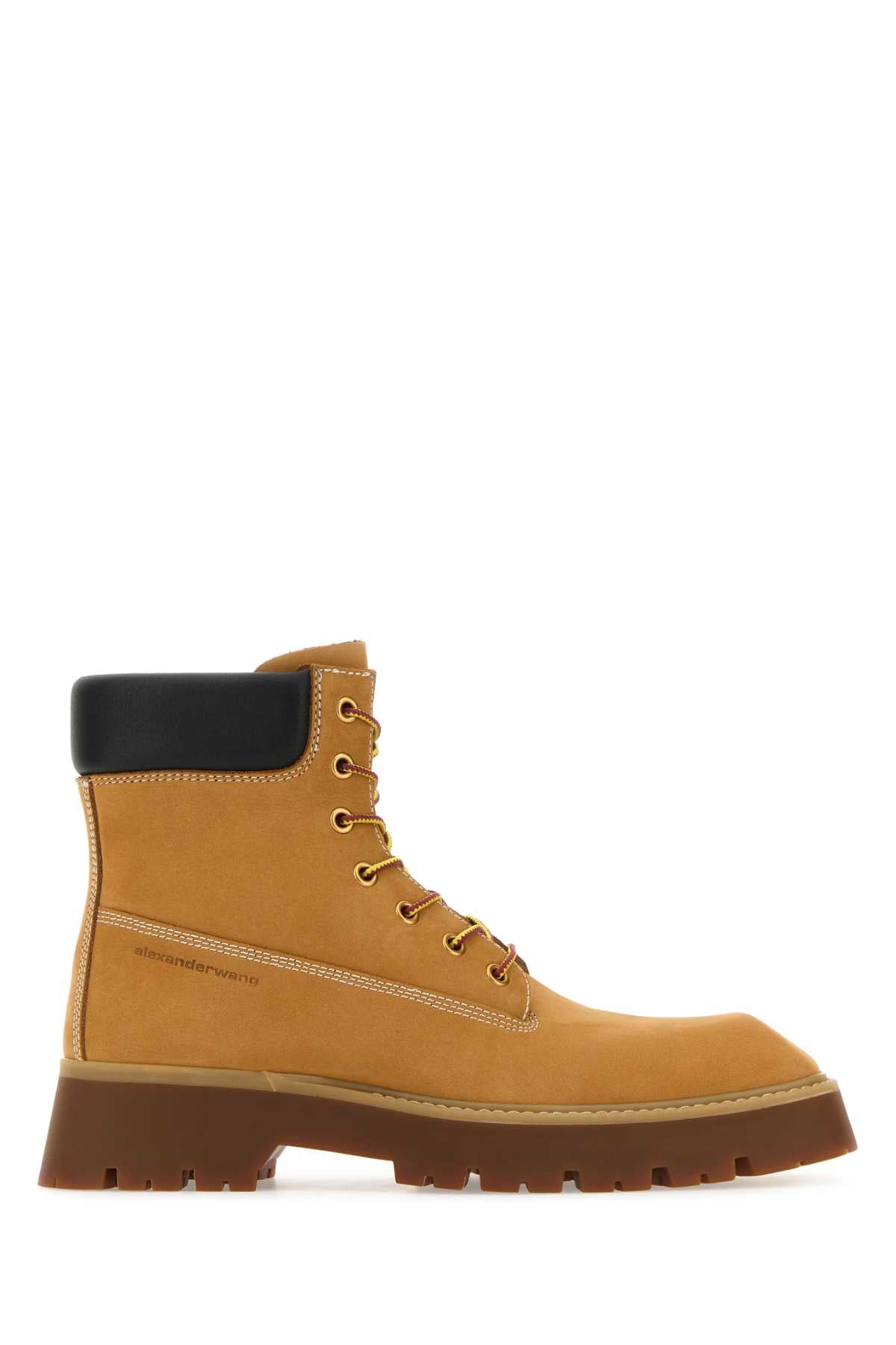 ALEXANDER WANG Throttle Mini Camel Suede Ankle Boots