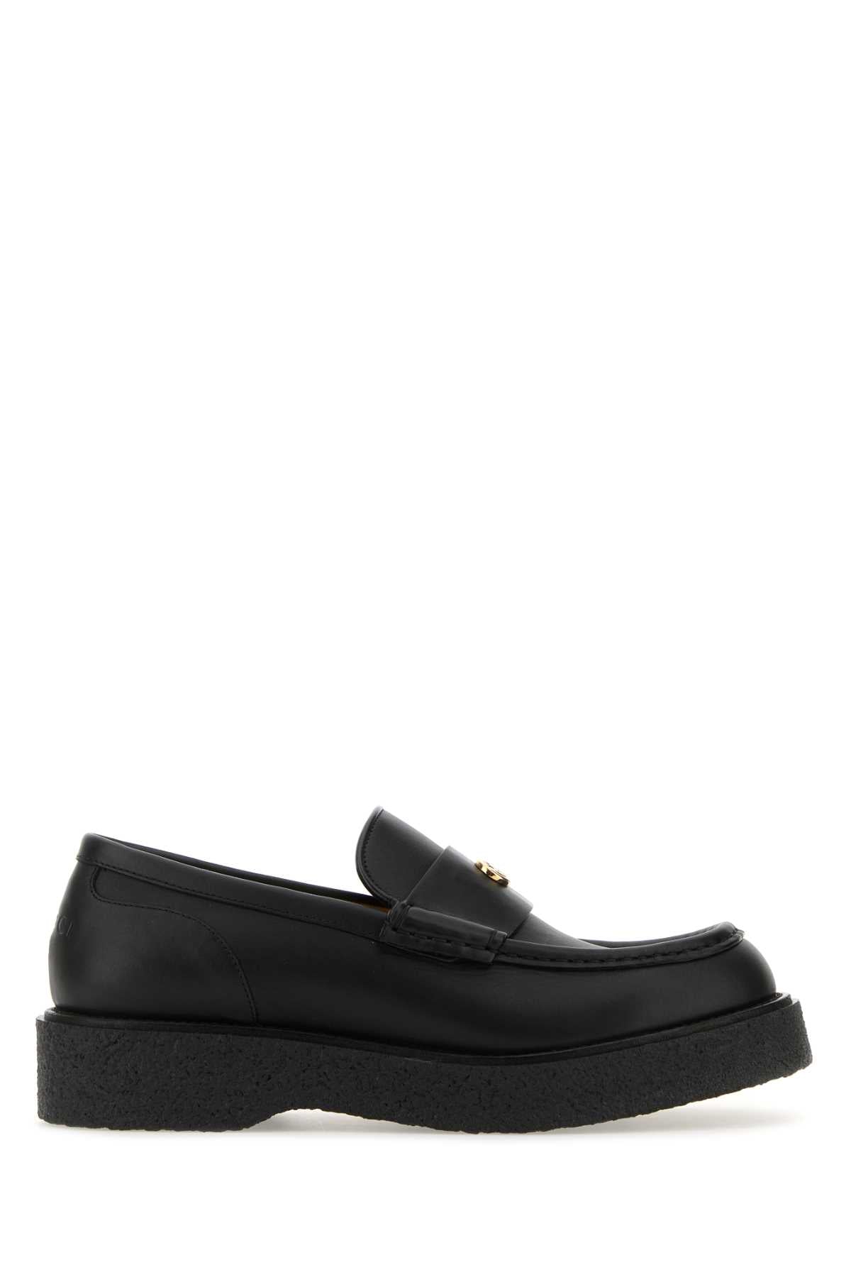 GUCCI Timeless Black Leather Loafers for Men