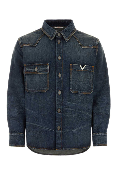 VALENTINO GARAVANI Classic Blue Denim Shirt for Men