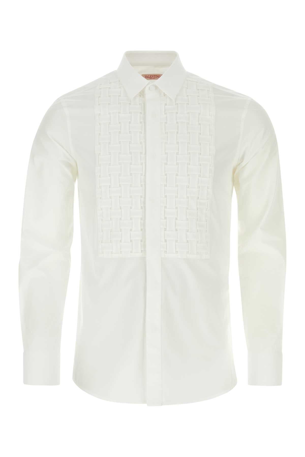 VALENTINO GARAVANI Classic White Poplin Shirt for Men