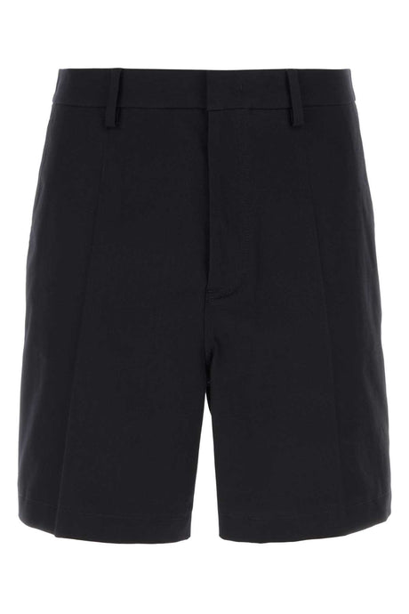 VALENTINO GARAVANI Midnight Blue Stretch Cotton Bermuda Shorts for Men - 24S