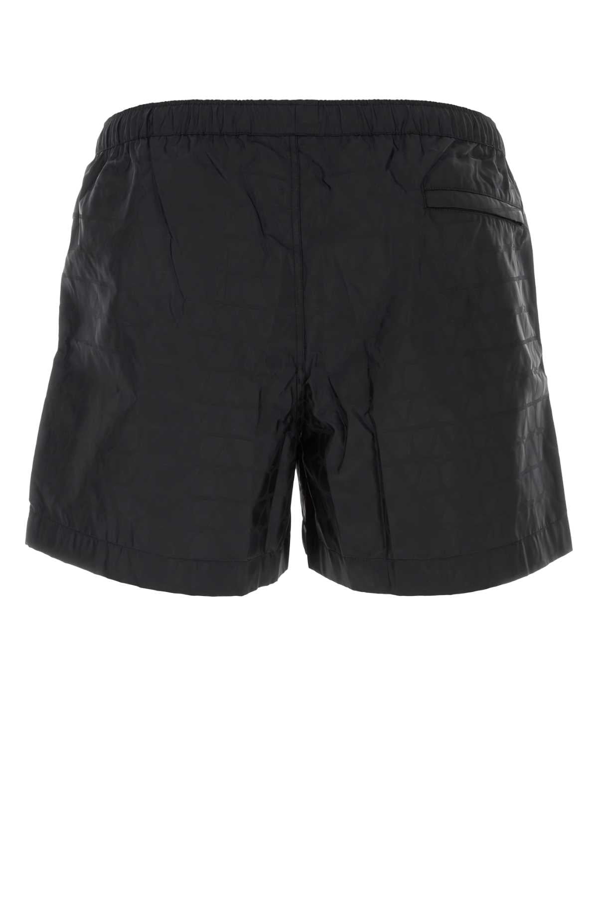 VALENTINO GARAVANI Iconic Black Toile Swimming Shorts - Mini Fit