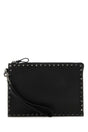 VALENTINO GARAVANI Mini Rockstud Leather Clutch - Stylish Black Accessory for Men