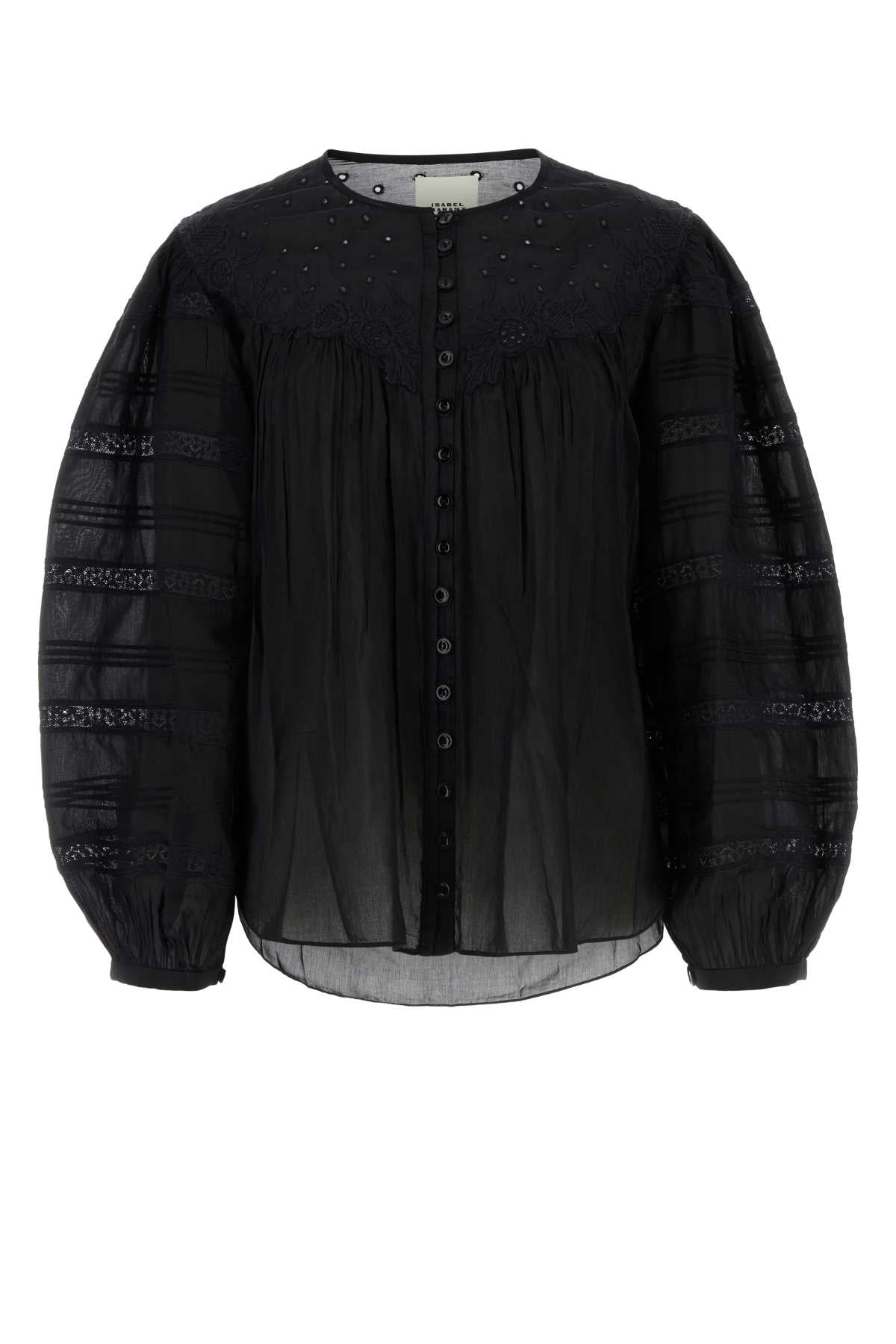 ISABEL MARANT Chic Black Cotton Blend Blouse